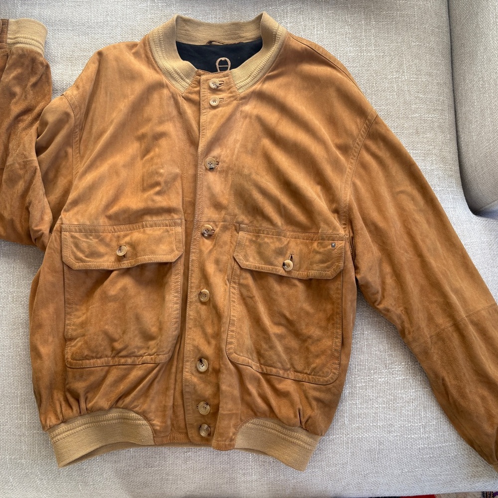 Men's Tan Vintage Soft Leather Bomber Jacket